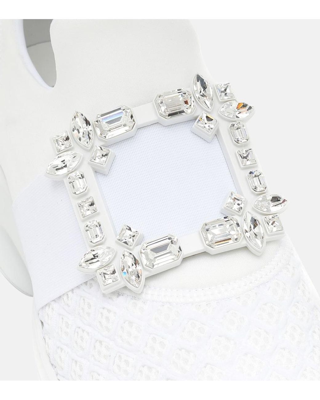 Roger Vivier White Viv' Run Embellished Sneakers