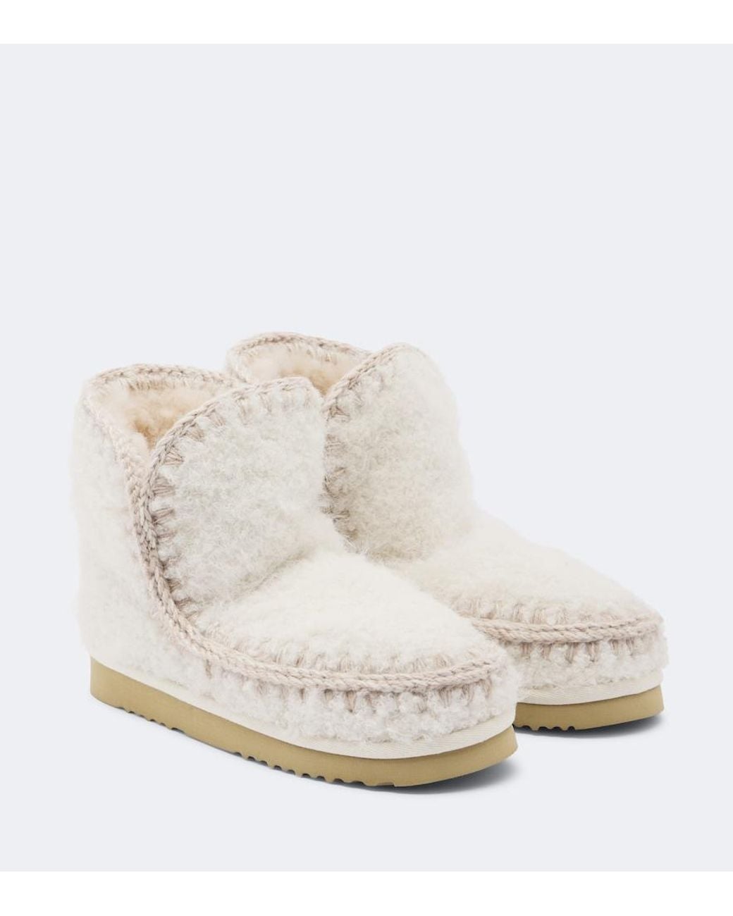 Mou White 18 Shearling Ankle Boots