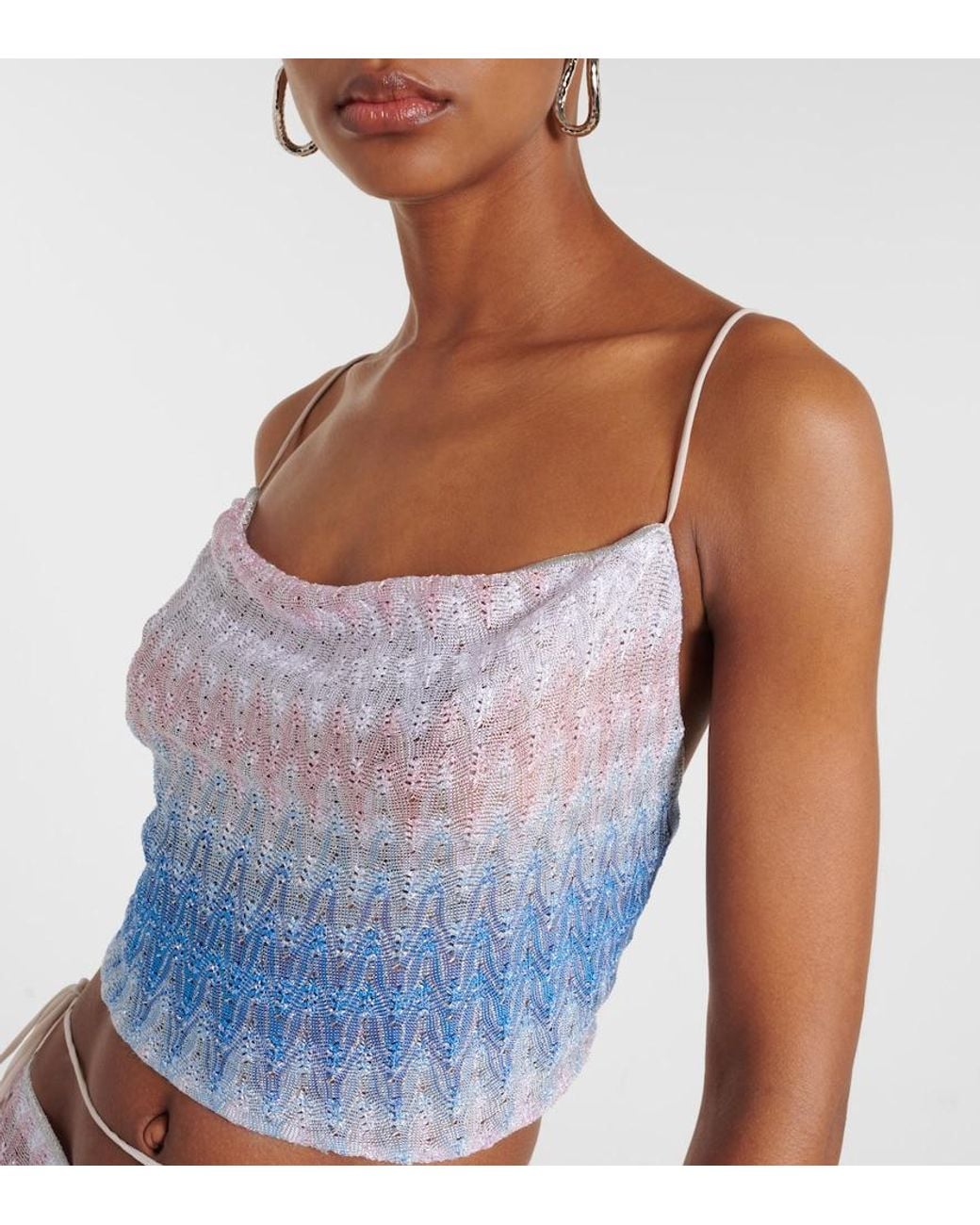 Top Cropped Wave di Missoni in Blue