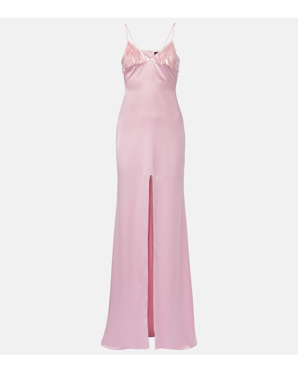 David Koma Pink Sequined Satin Gown