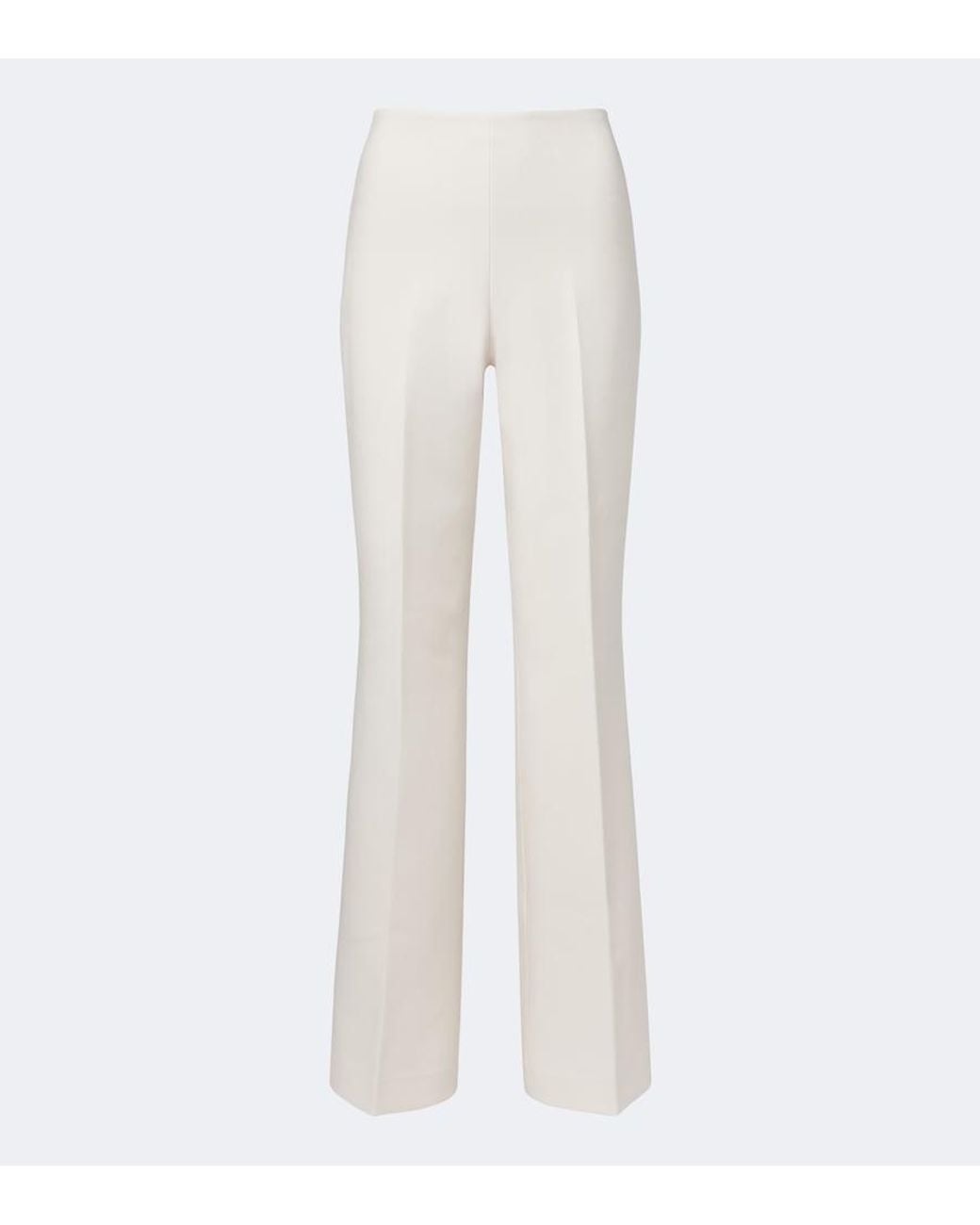 Roland Mouret White Crepe Wide-Leg Pants