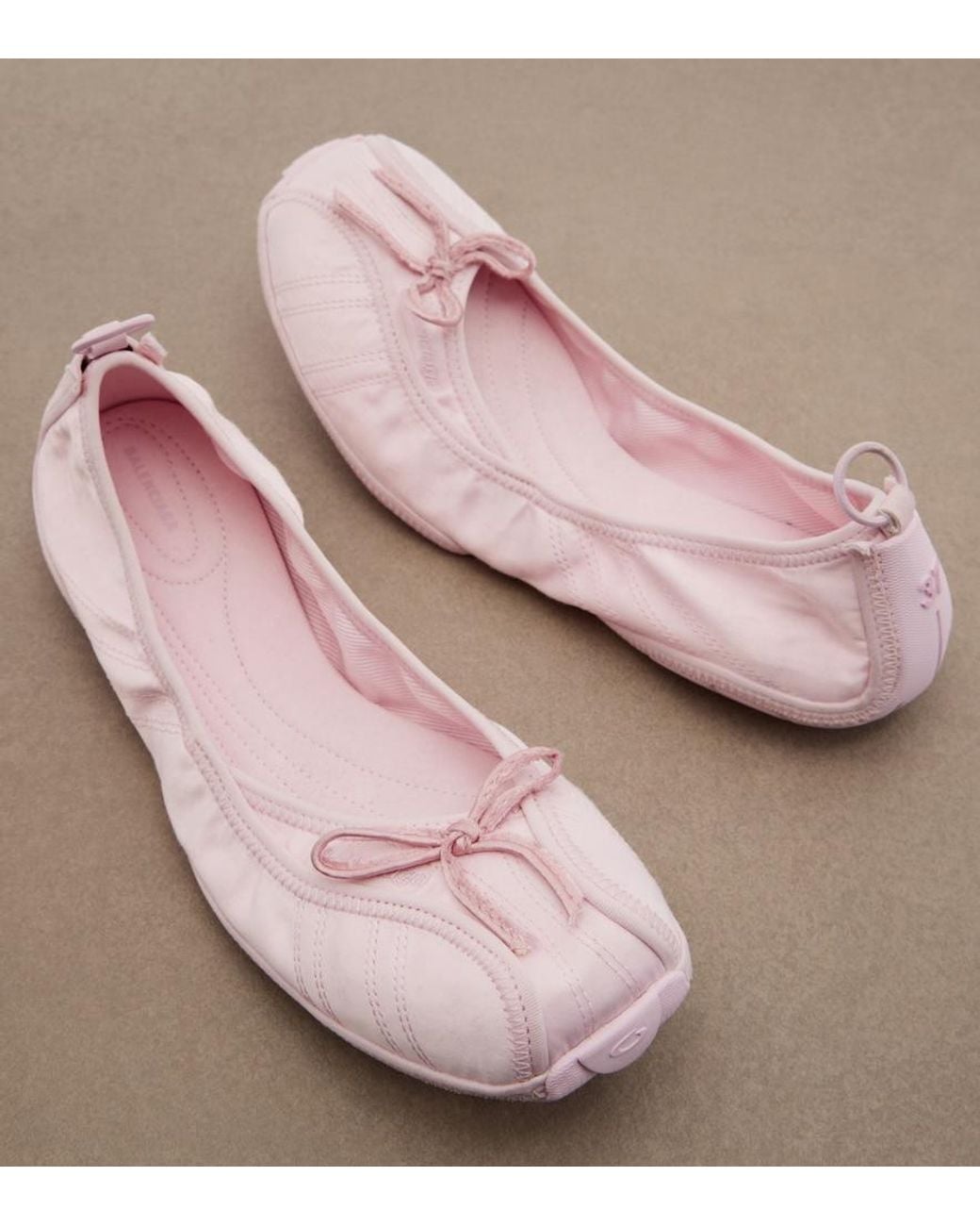 Balenciaga Pink Ballet Bow-Detail Ballet Flats