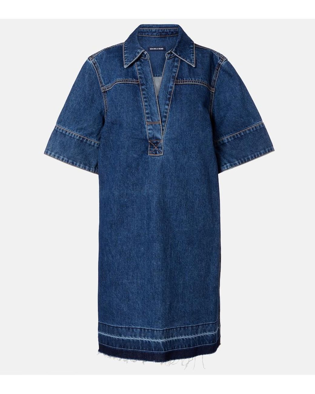 Veronica Beard Blue Denim Shirt Dress