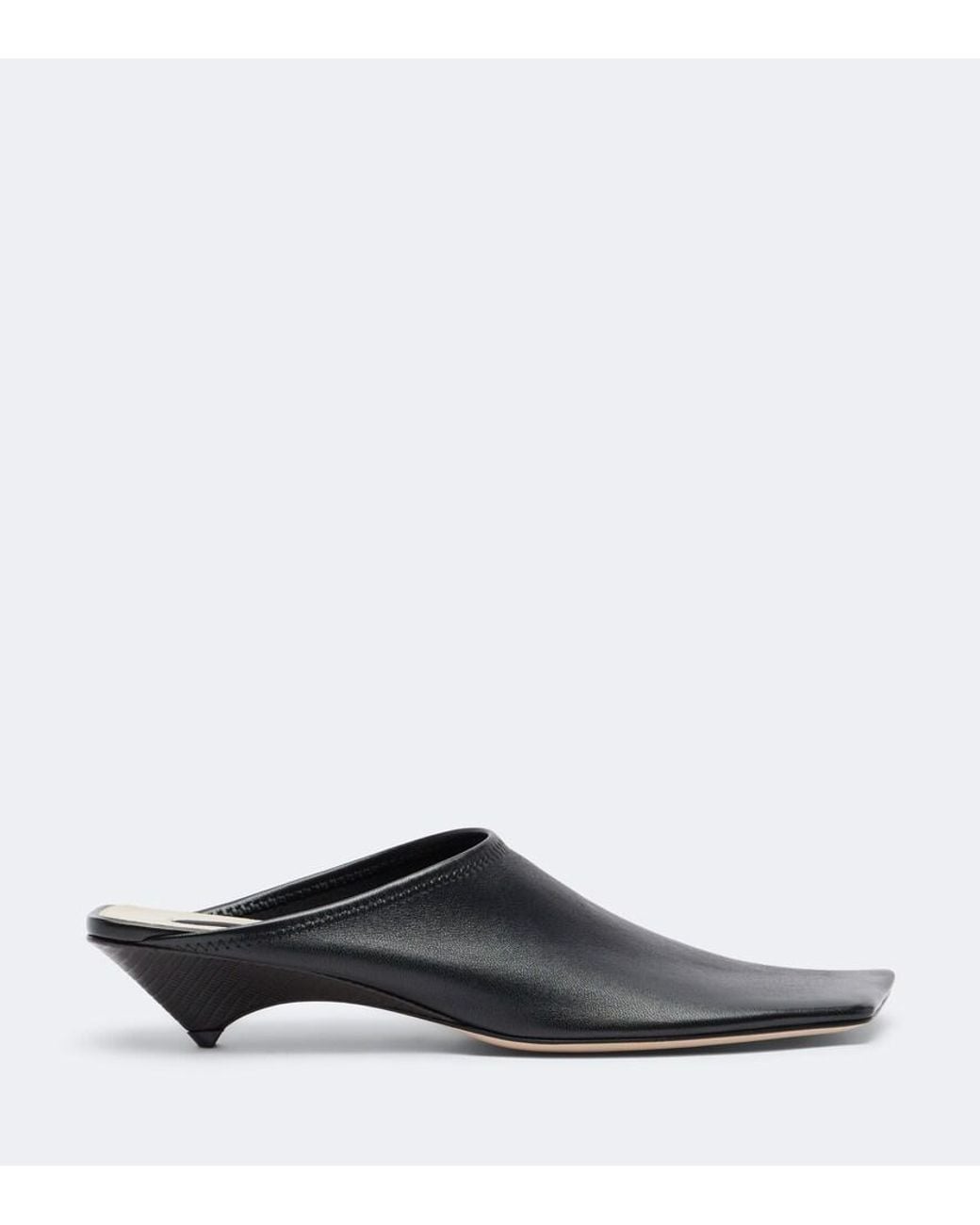 Christen Gray Edge Leather Mules