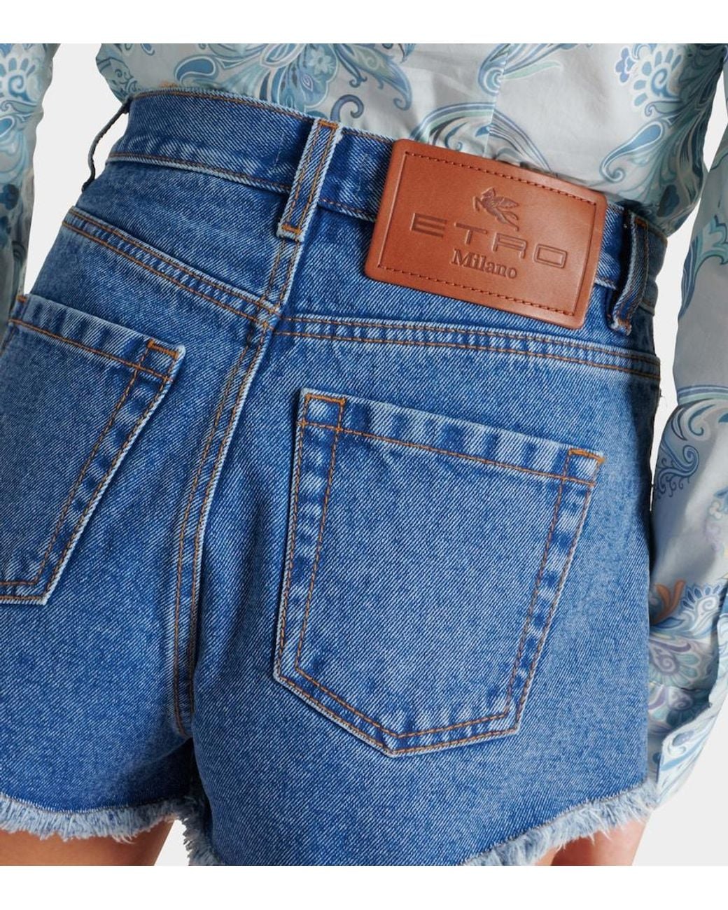 Etro Blue Denim Shorts
