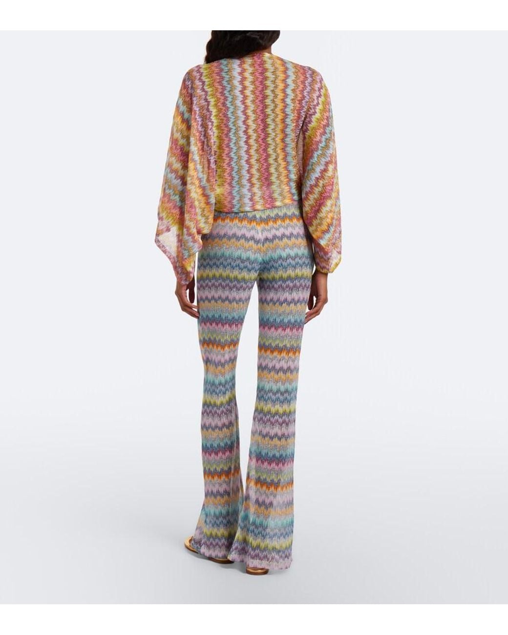 Missoni Blue Lame Flared Pants