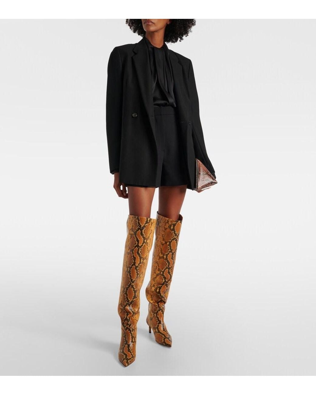 Ulla Johnson Brown Embossed Leather Over-the-Knee Boots