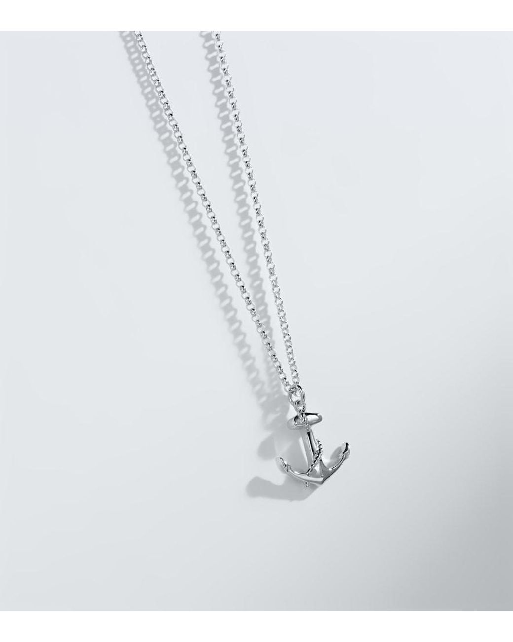 Mateo Blue Anchor Lock Small Sterling Chain Necklace for men