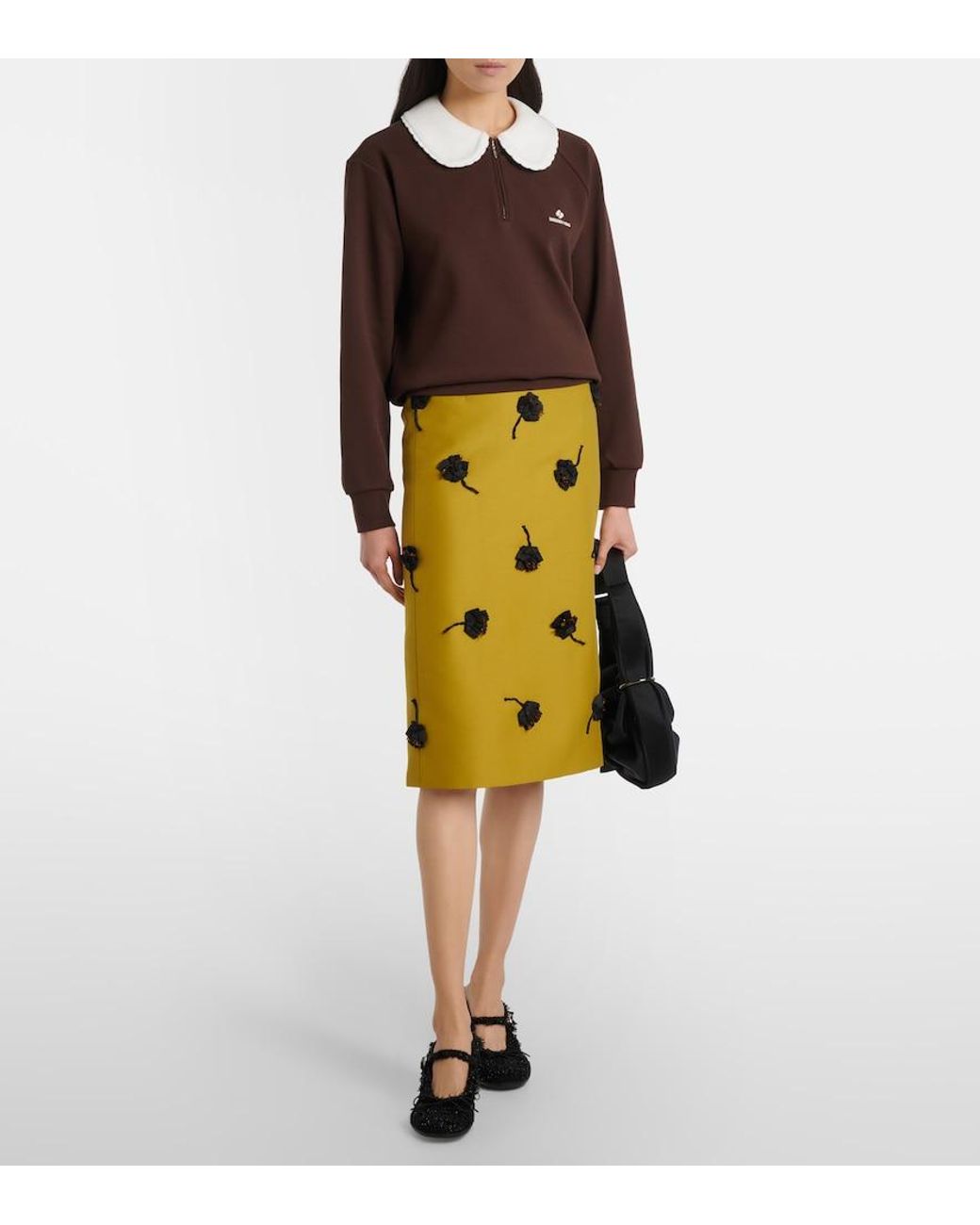 ShuShu/Tong Brown Logo Cotton-Blend Sweatshirt