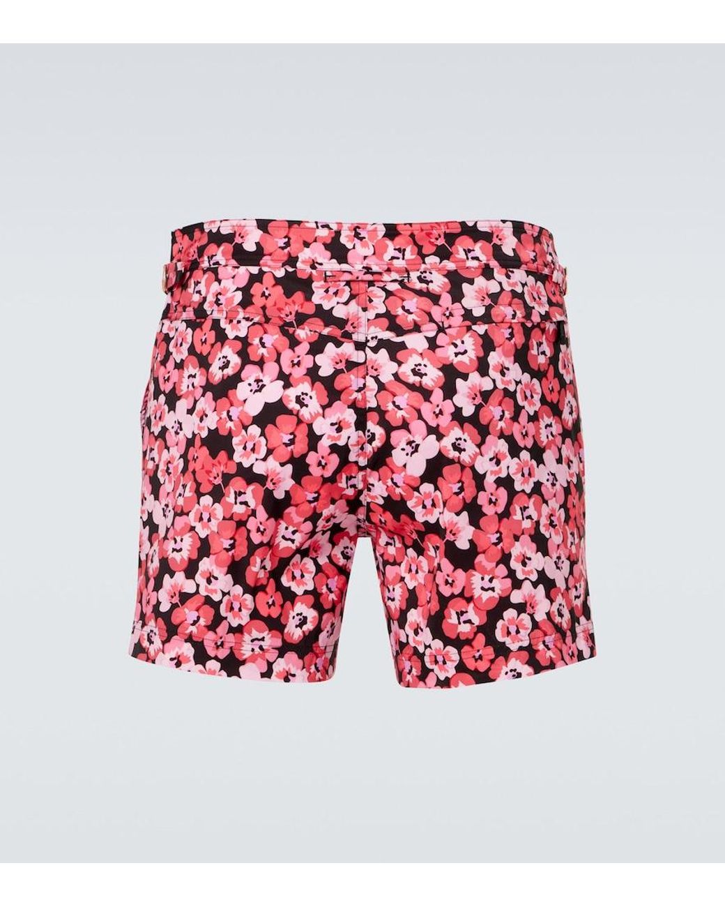 Tom Ford Red Floral Swim Trunks for men