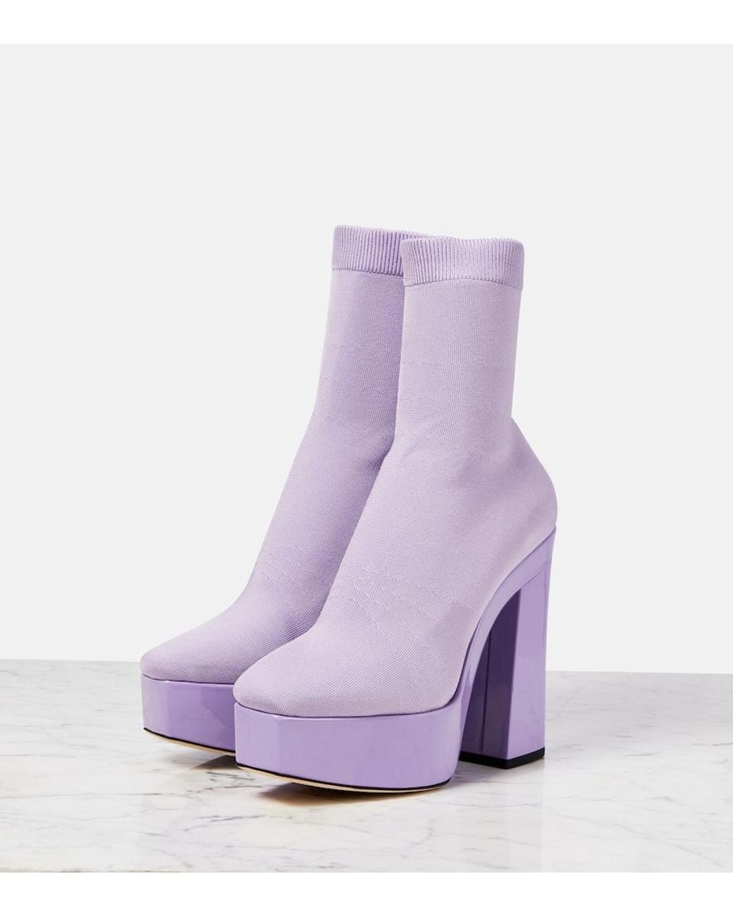 Jimmy Choo Purple Giome Sock Ankle Boots