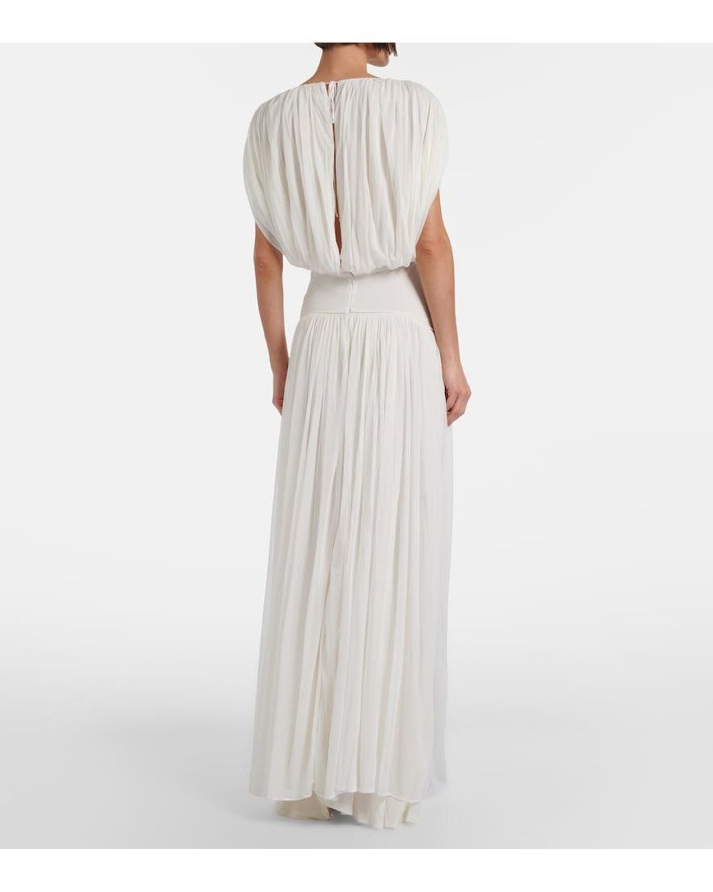 TOVE White Lyla Draped Jersey Gown