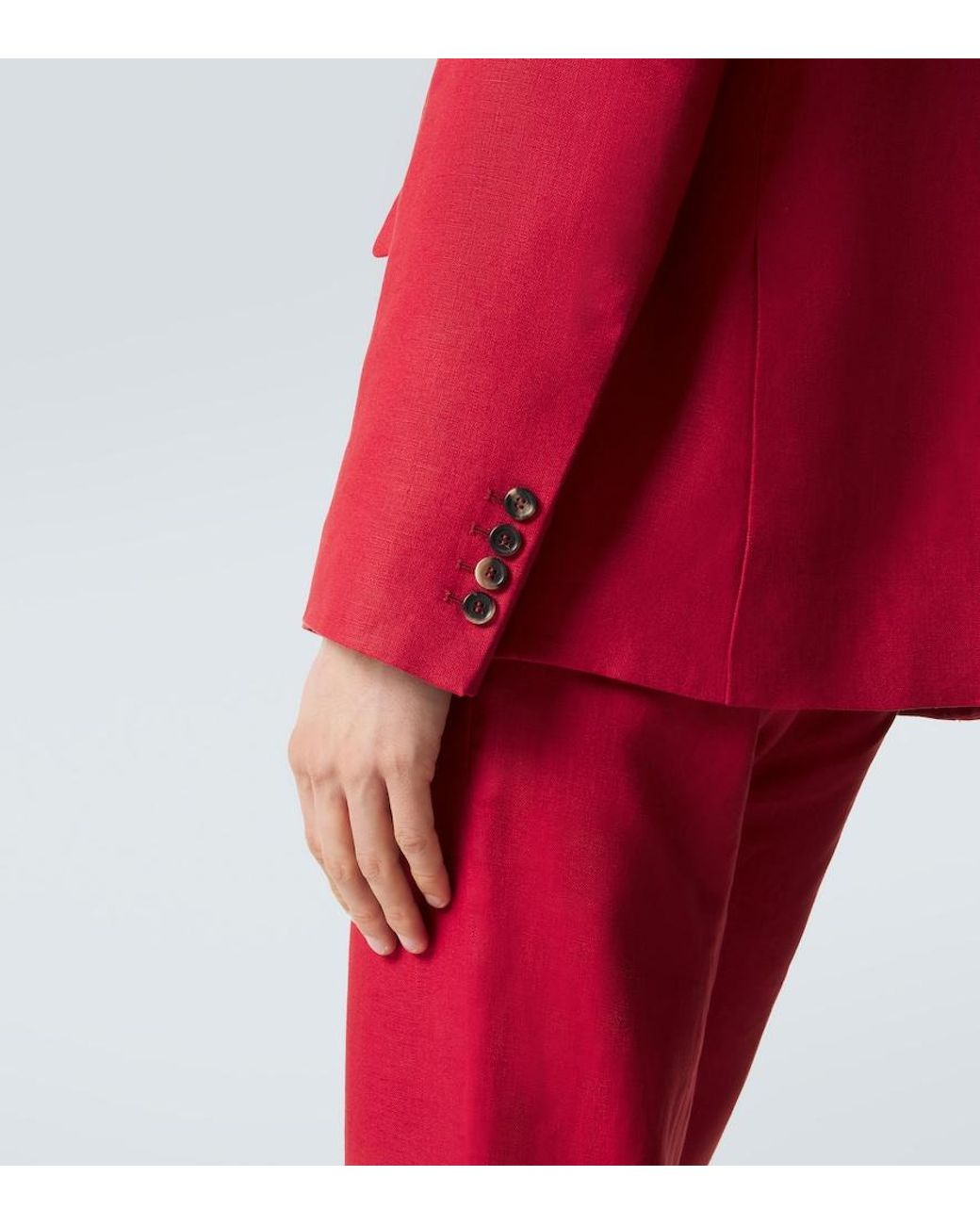 Bode Red Double-Breasted Linen Blazer for men