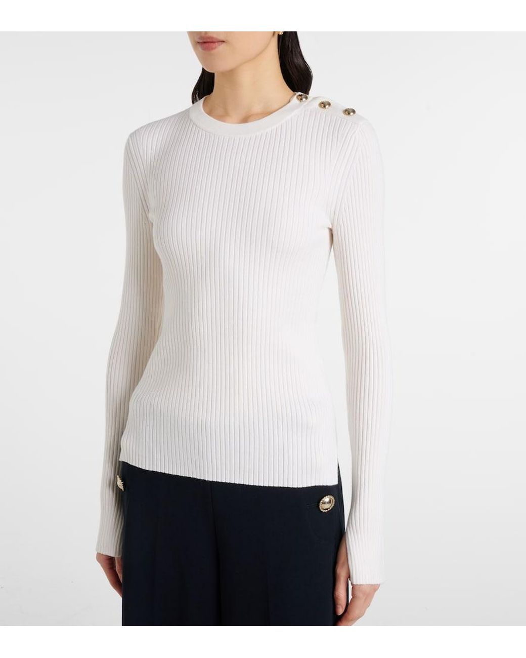 Dorothee Schumacher White Essential Ease Wool And Silk-Blend Sweater