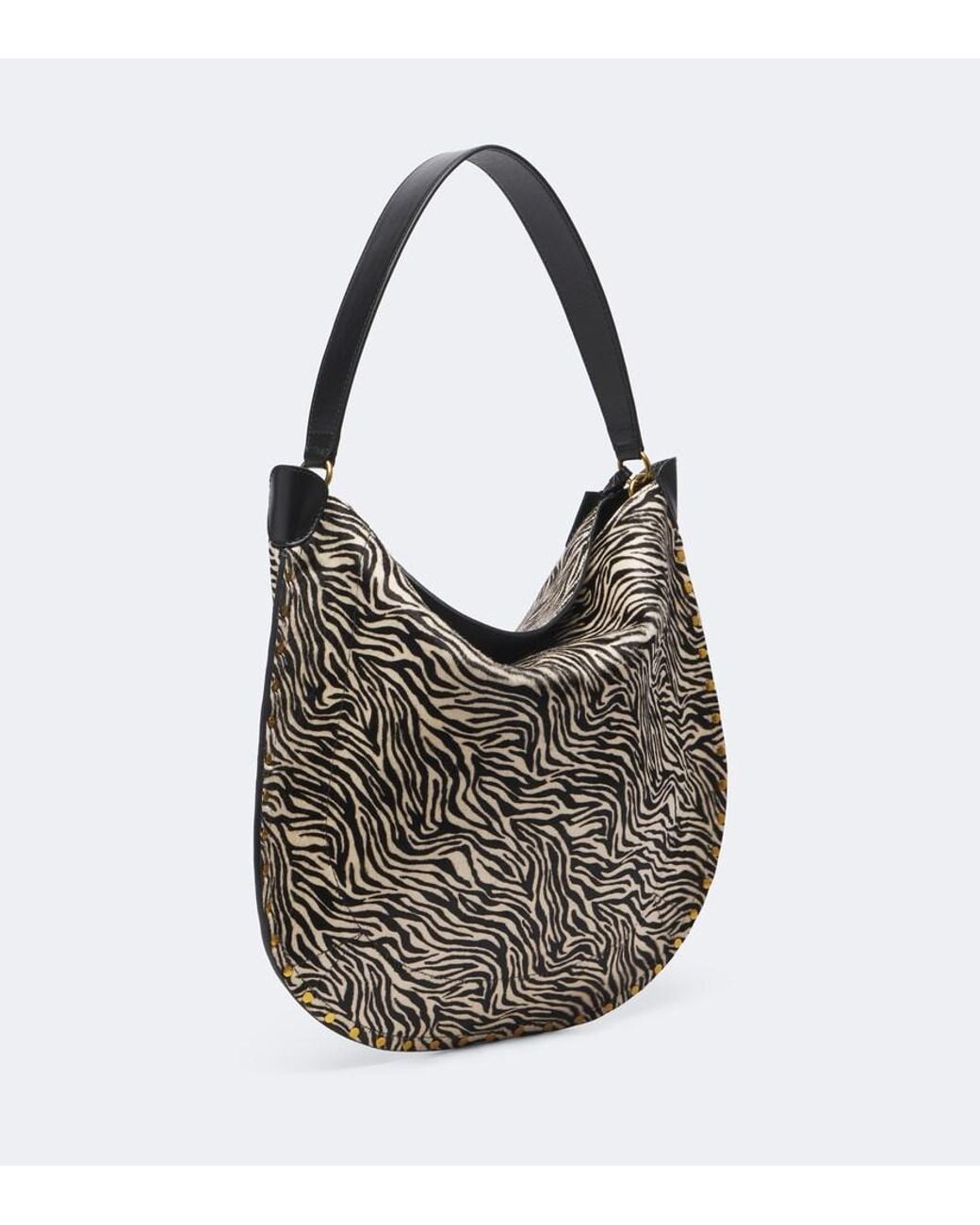 Isabel Marant Gray Oskan Large Calf Hair Shoulder Bag