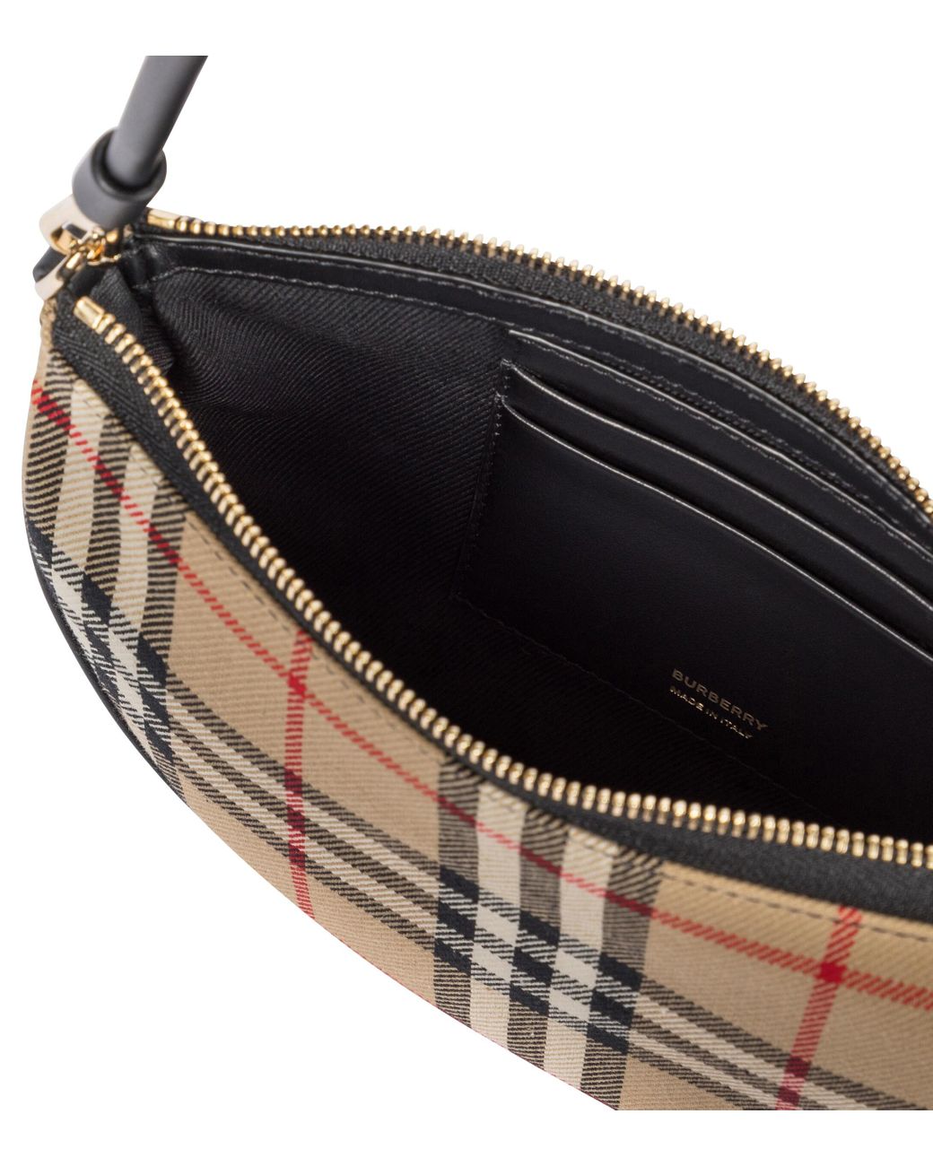 Burberry Olympia Pouch Checked Shoulder Bag in Natural | Lyst
