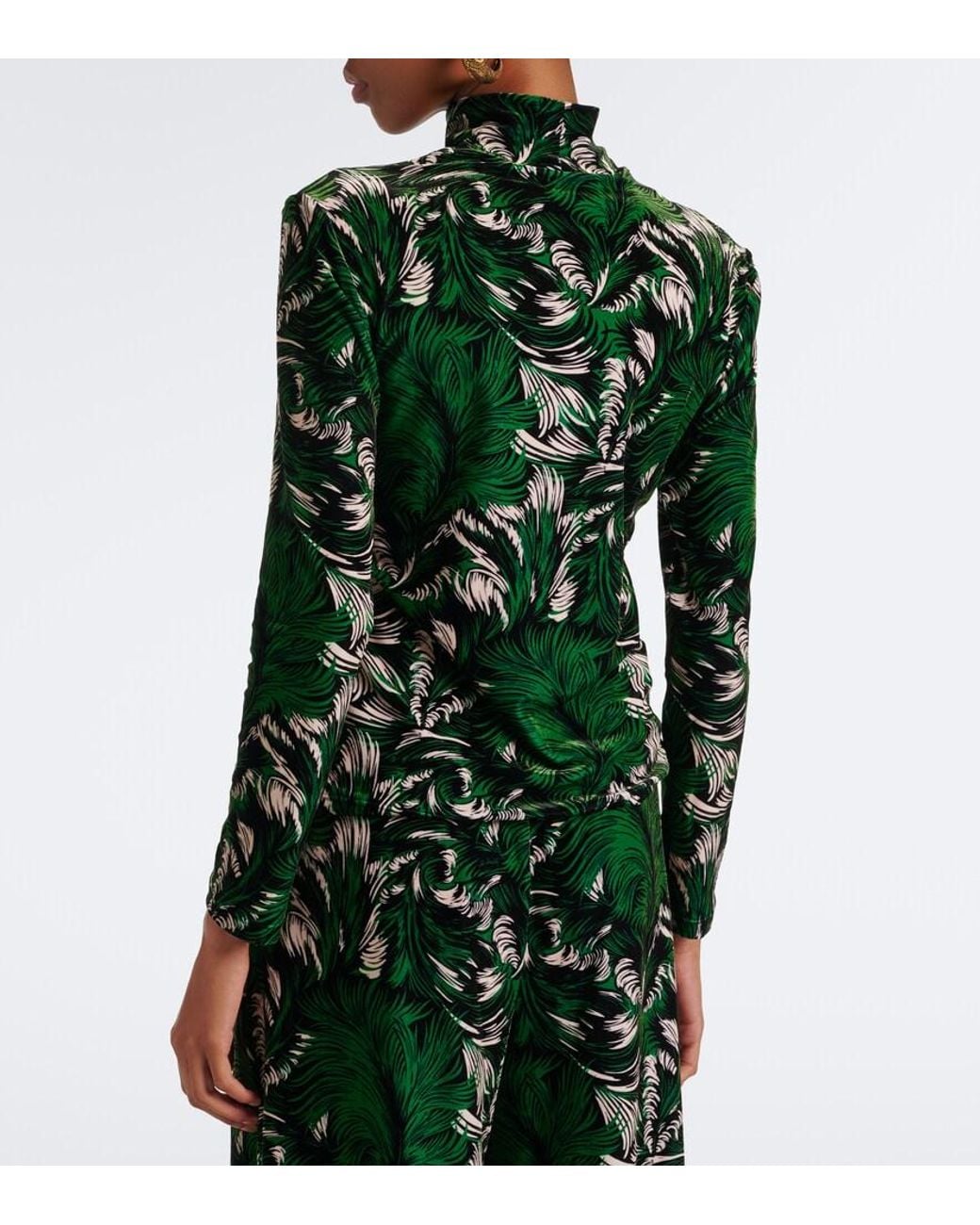 LaDoubleJ Green Printed Velvet Top