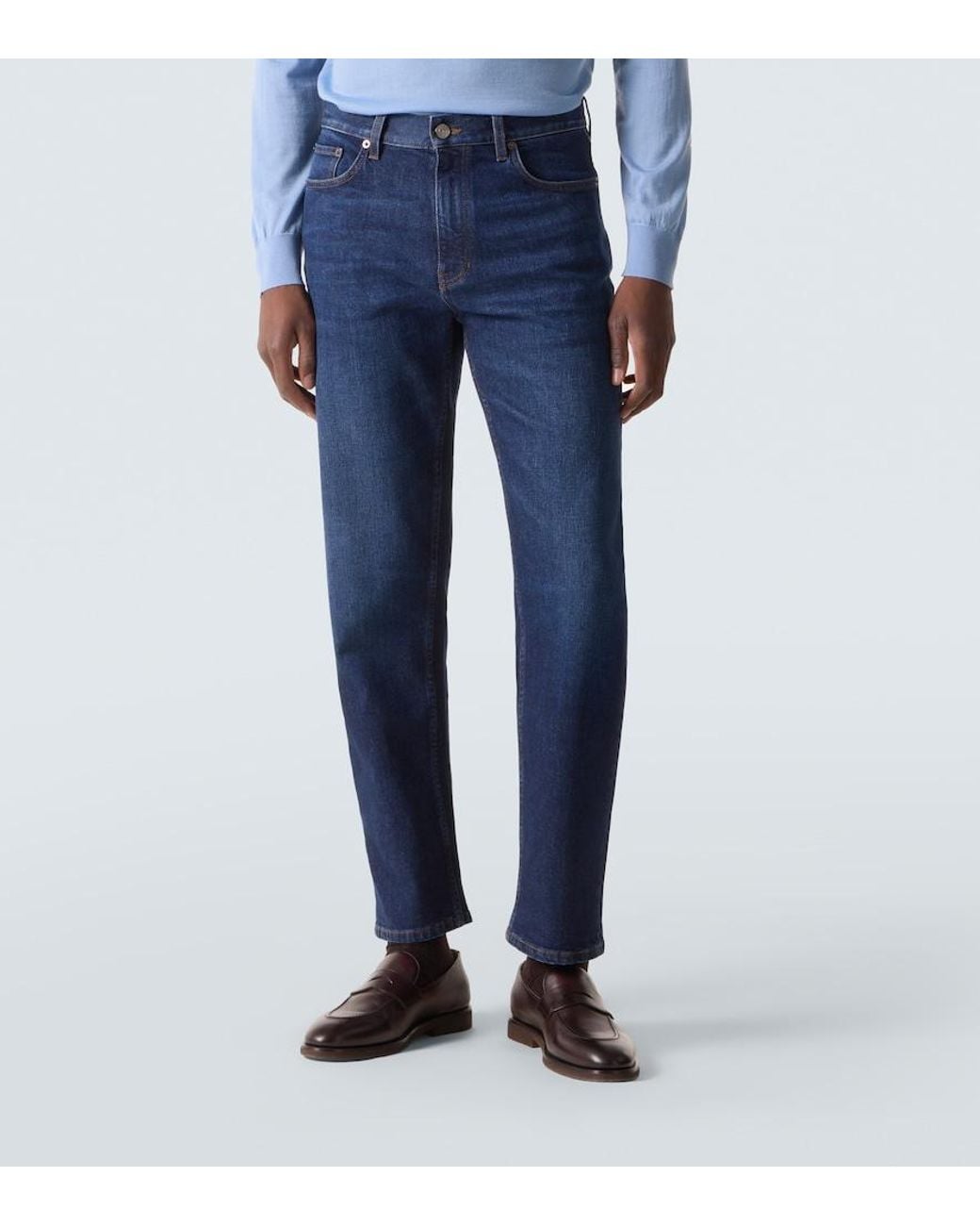 Zegna Blue Mid-Rise Slim Jeans for men