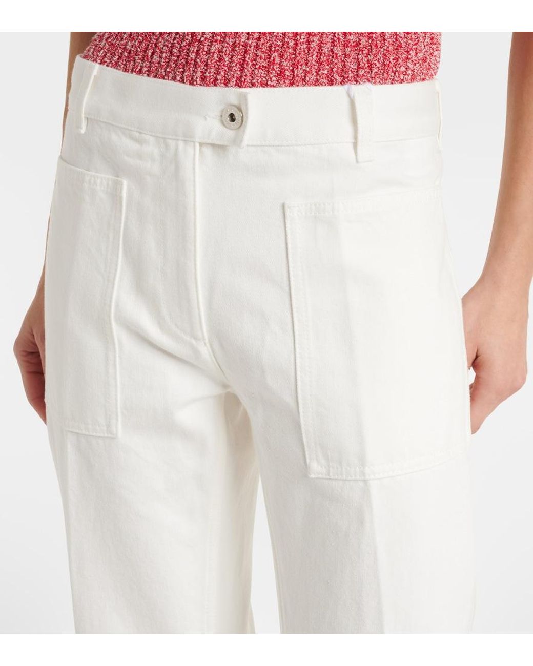 Ferragamo White Mid-Rise Straight Jeans