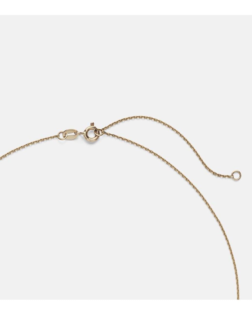 STONE AND STRAND White Vintage Scallop Shell 14Kt Necklace With Diamonds