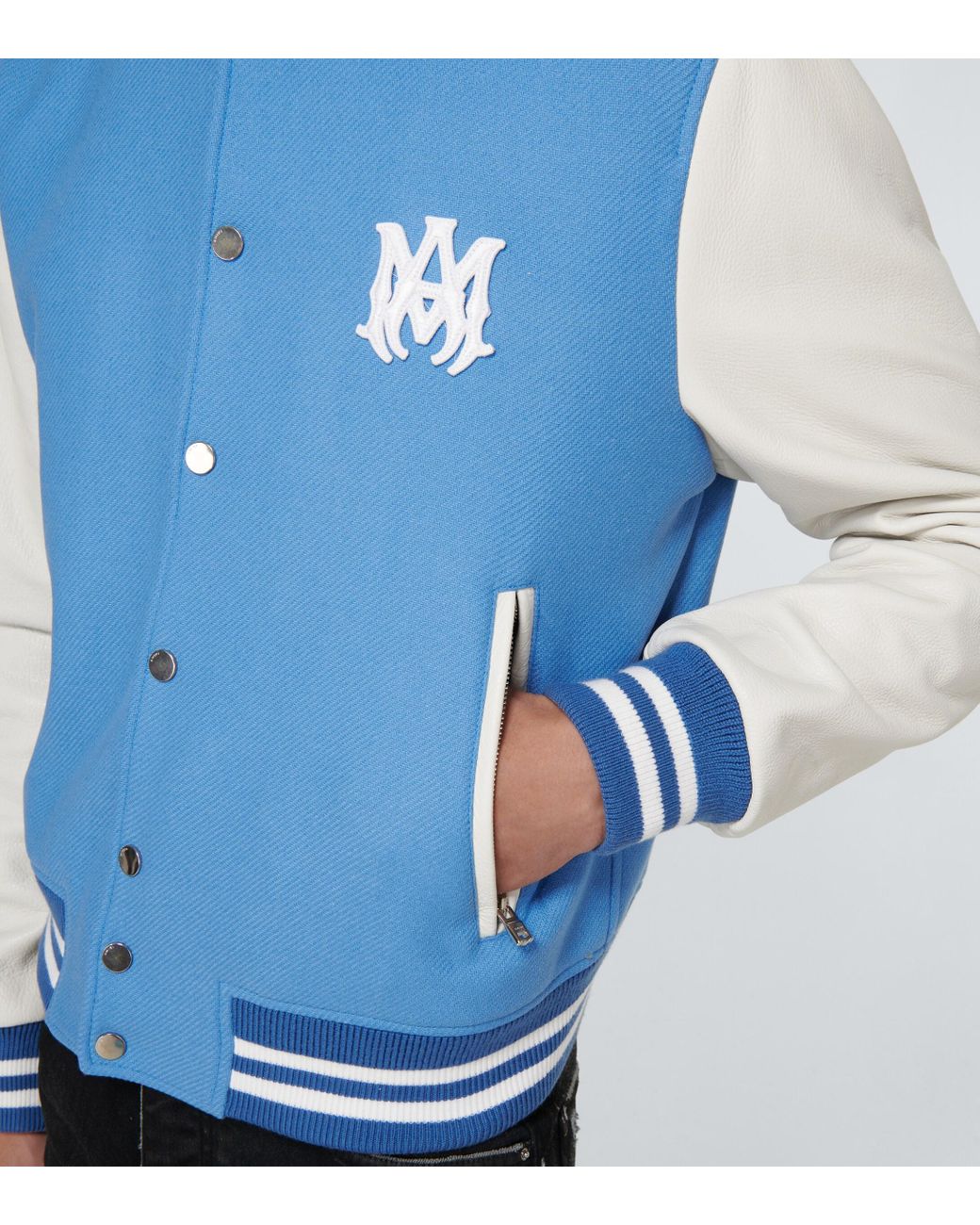 Amiri Letterman Varsity Bomber Jacket in Blue for Men