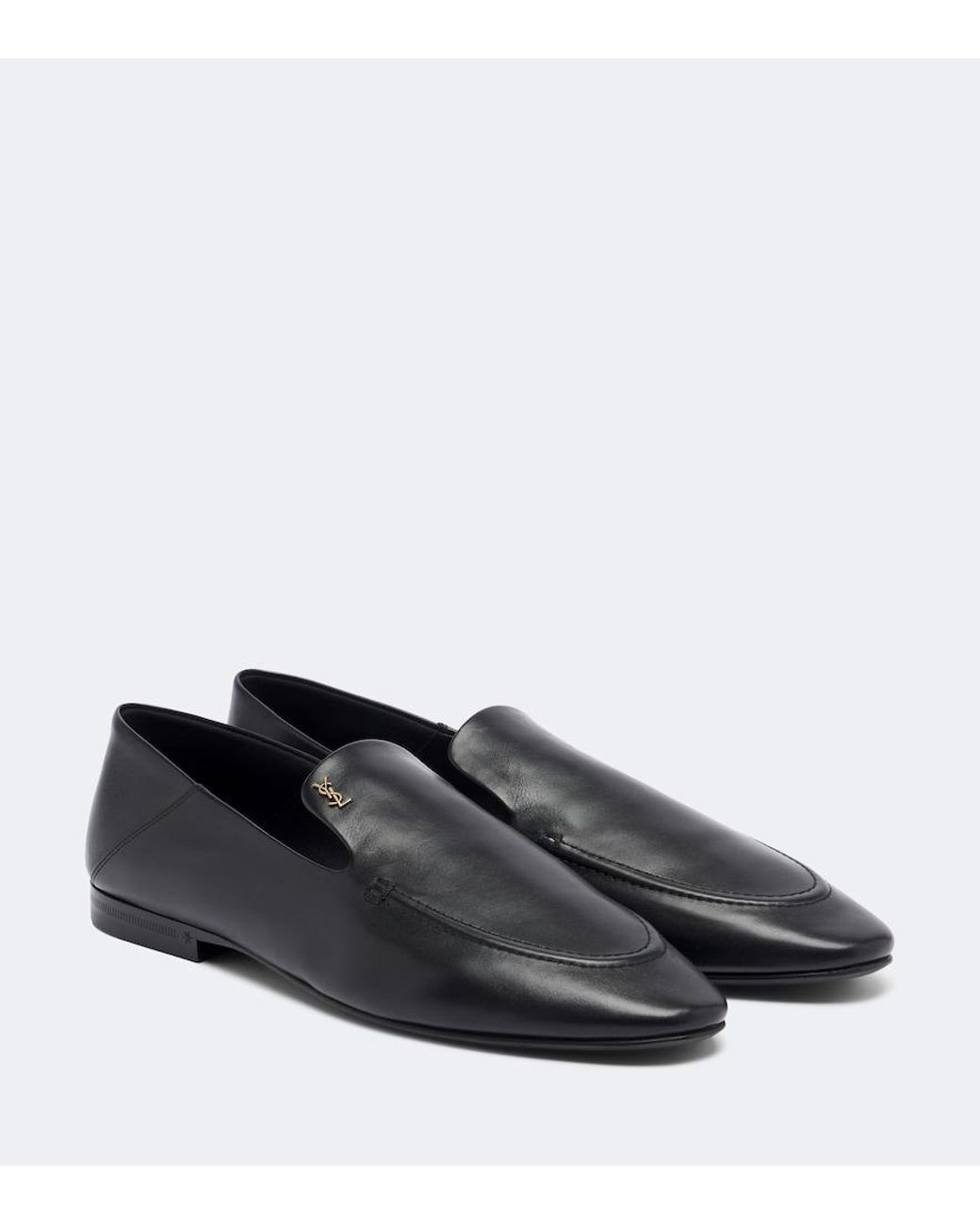 Saint Laurent Black Alain Convertible Leather Loafers