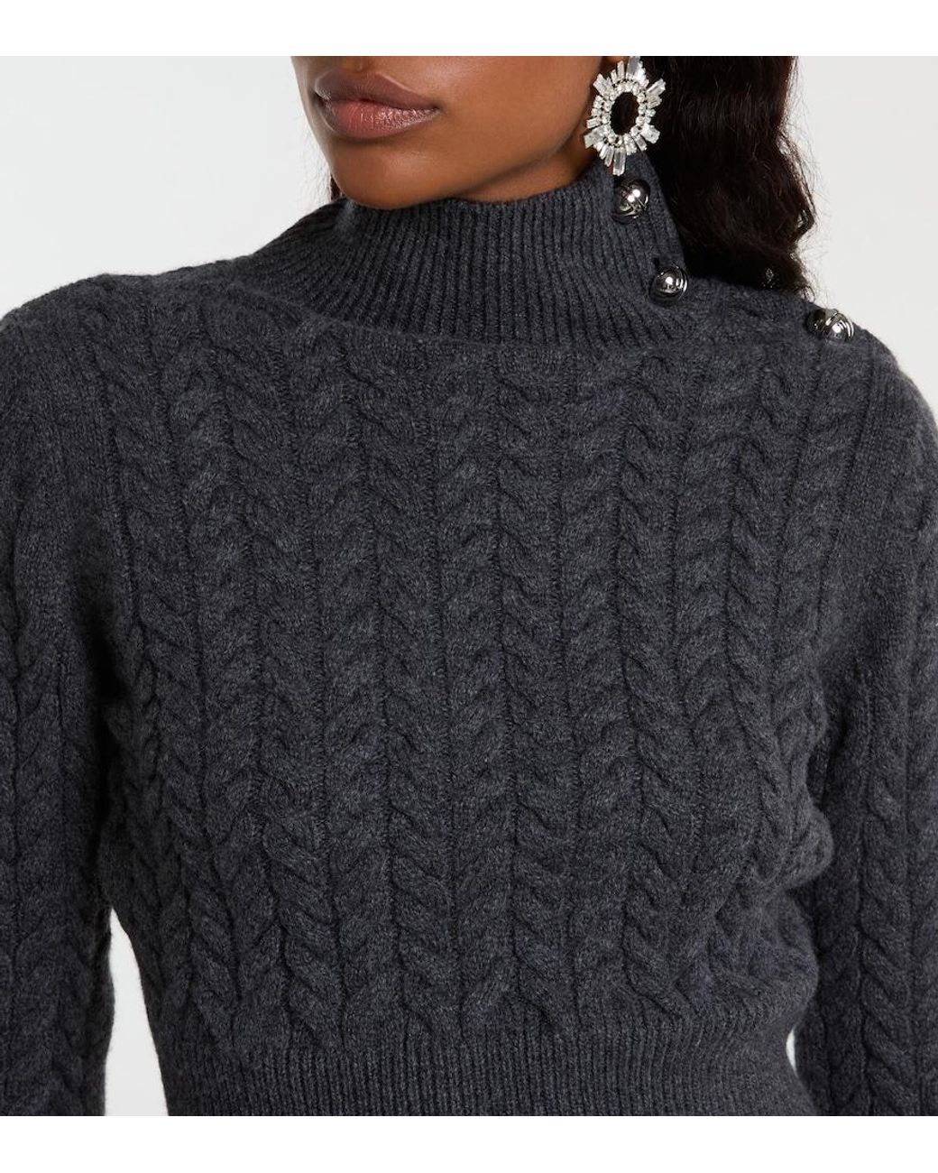 Patou Blue Cable-Knit Wool And Cashmere Sweater