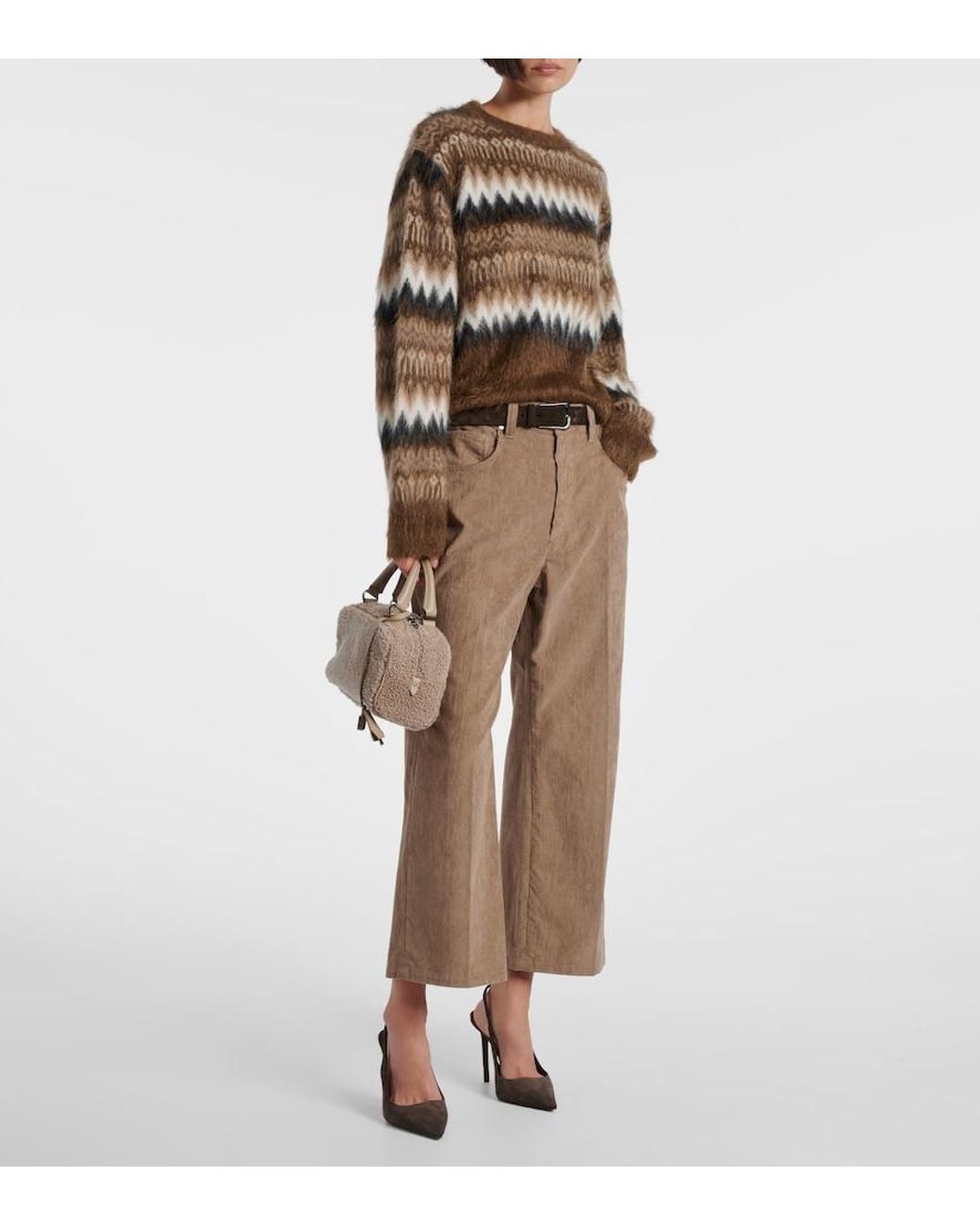 Brunello Cucinelli Brown Wool And Mohair-Blend Sweater