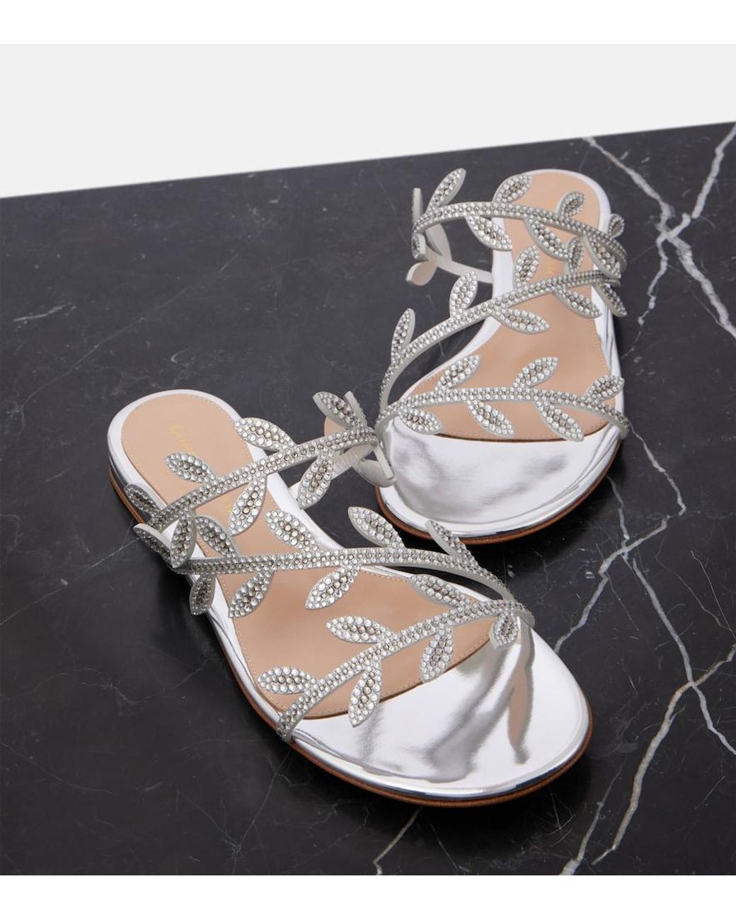 Gianvito Rossi White Flavia Embellished Sandals