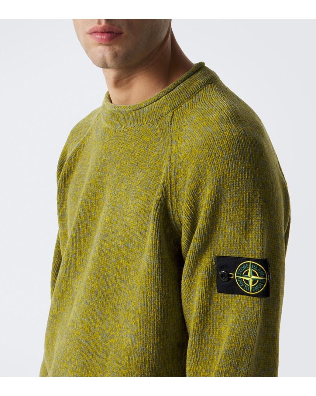 Stone Island Green Compass Cotton Sweater for men