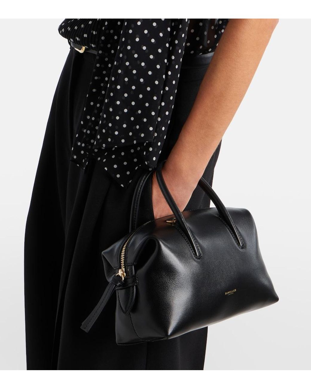 DeMellier London Black Stockholm Small Leather Top-Handle Bag