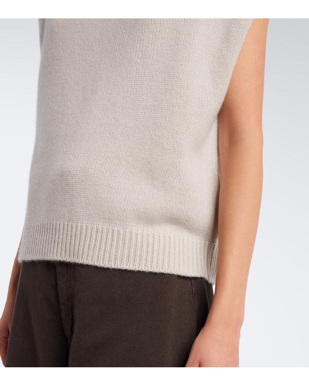 Jardin Des Orangers White Wool And Cashmere Turtleneck Sweater Vest
