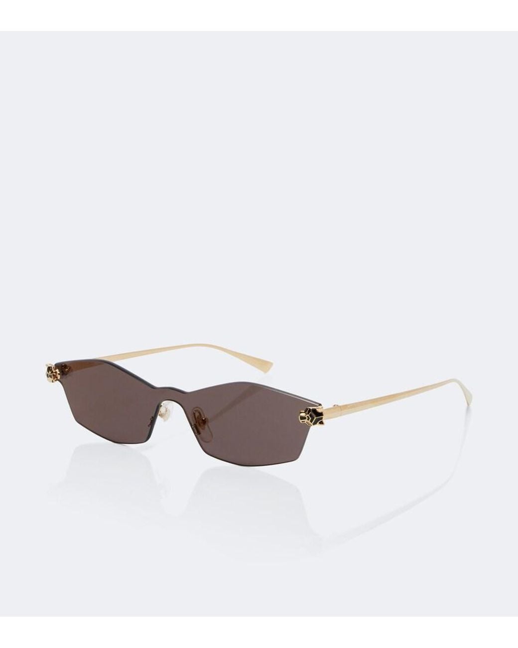 Cartier Brown Panthere De Cartier Rectangular Sunglasses