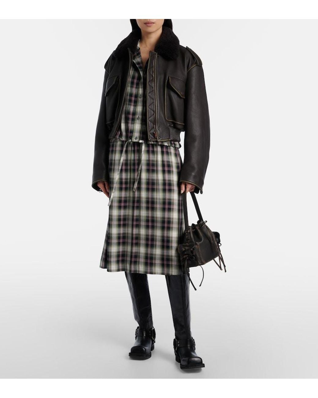 Acne Black Bucket Bag Aus Leder