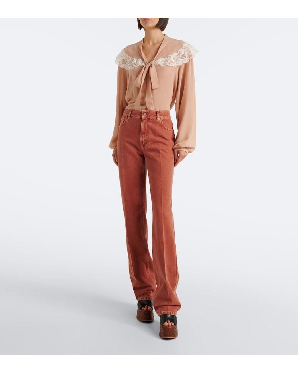 Chloé Red Straight Jeans