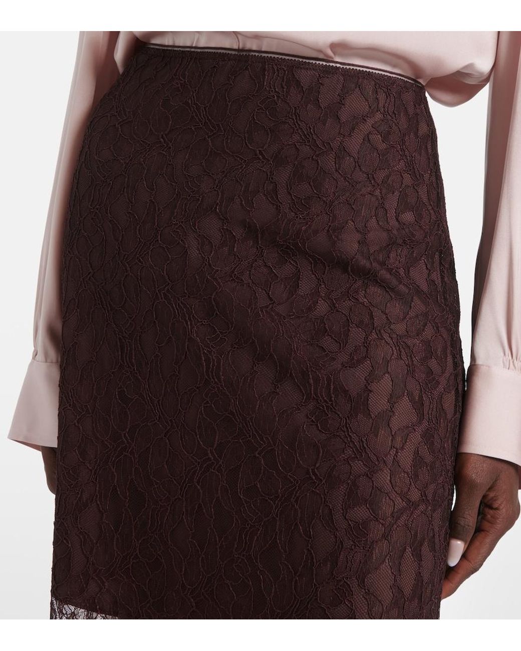 Vince Purple Lace Midi Skirt