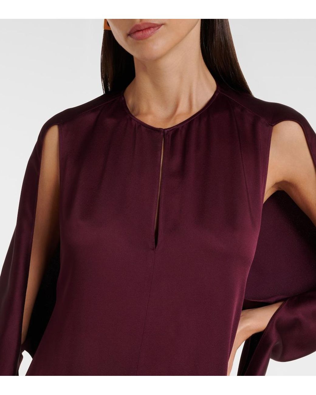 Stella McCartney Purple Cutout Satin Gown