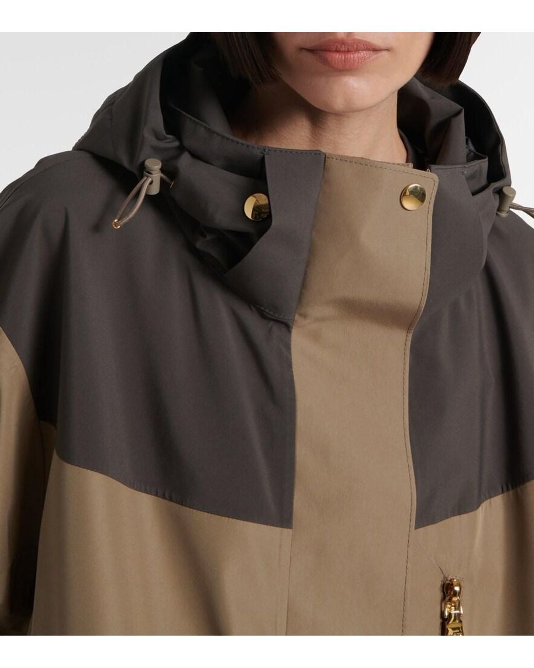 Prada Brown Colorblocked Oversized Jacket
