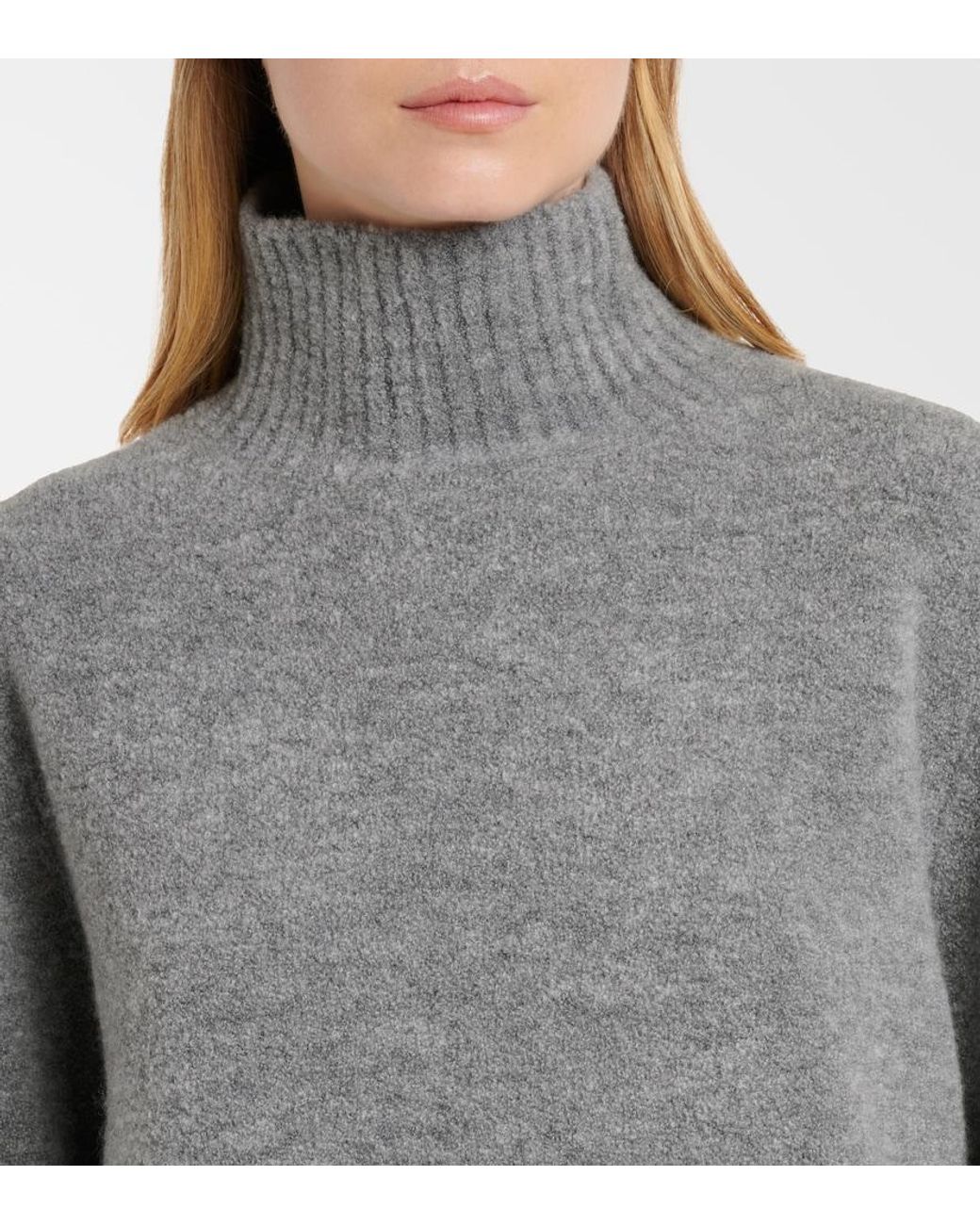 Jardin Des Orangers Gray Wool And Cashmere-Blend Turtleneck Sweater