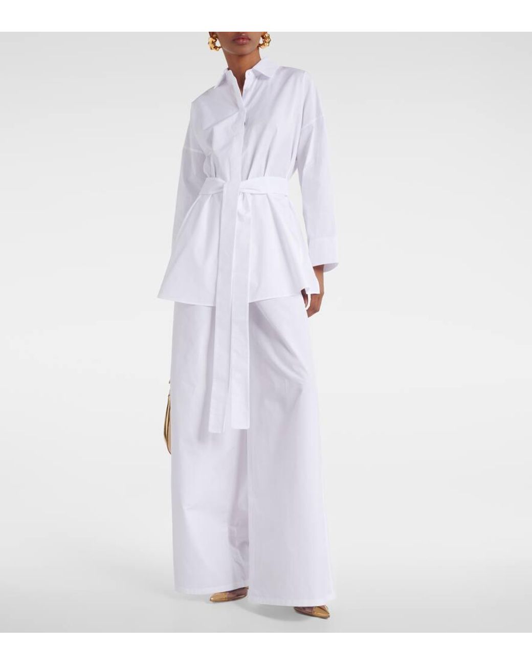 【関税＆送料込み】Max Mara 'Navigli' Pants Navigli high-rise cotton wide-leg pants in orange - Max Mara