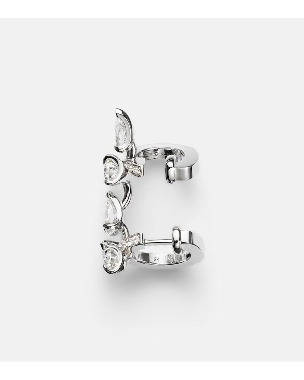 Repossi White Serti Sur Vide 18Kt Ear Climber With Diamonds
