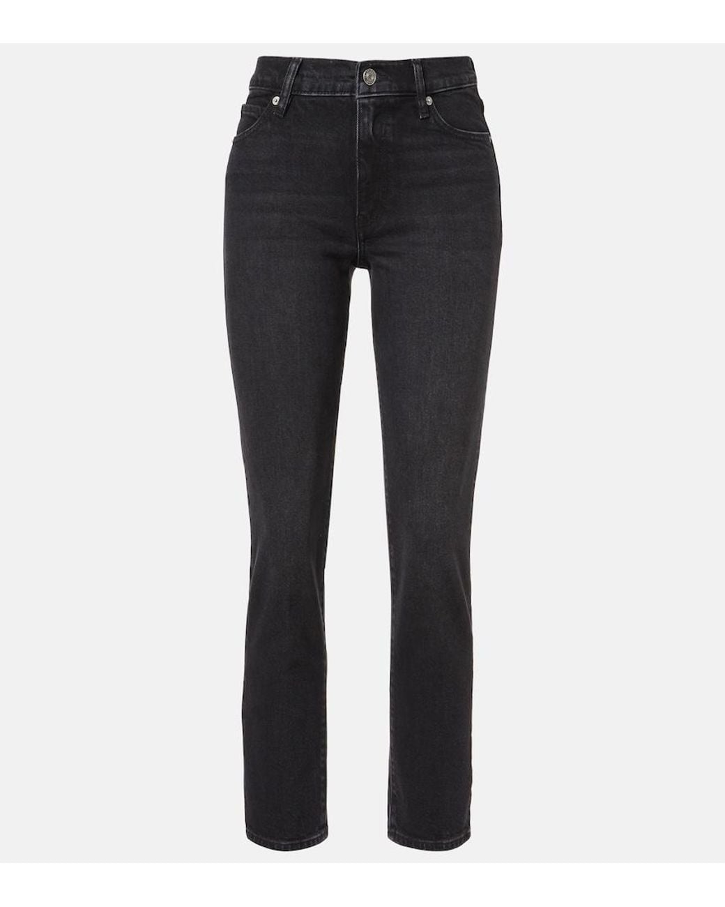 FRAME Blue Borrowed Cropped Straight Jeans