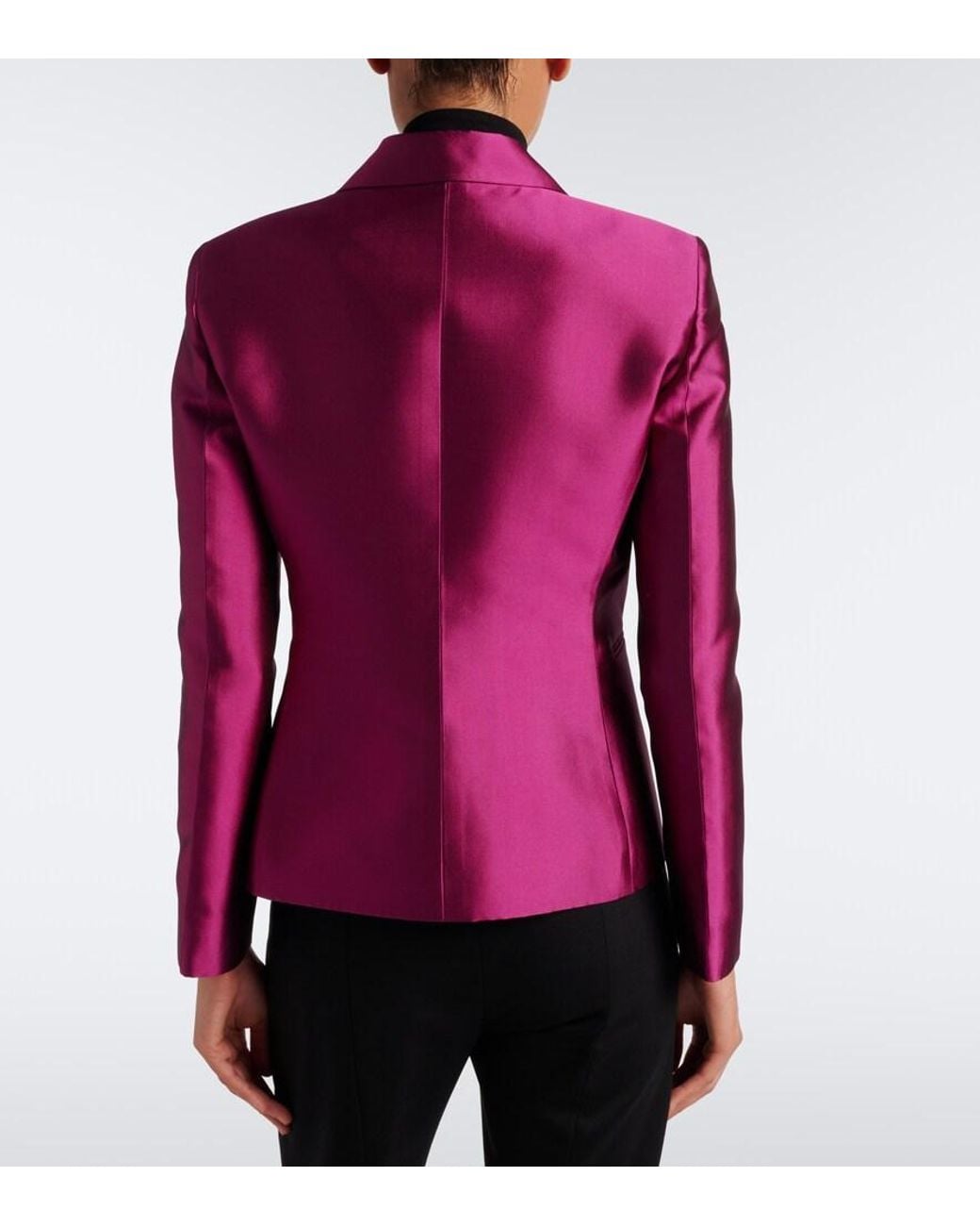 Gucci Purple Silk Satin Blazer