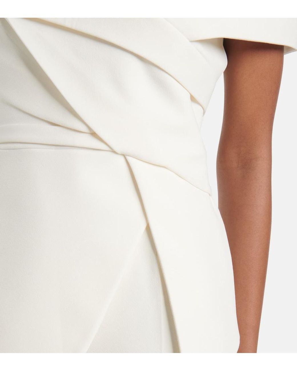 Safiyaa White Bridal Eimear Off-Shoulder Crepe Top