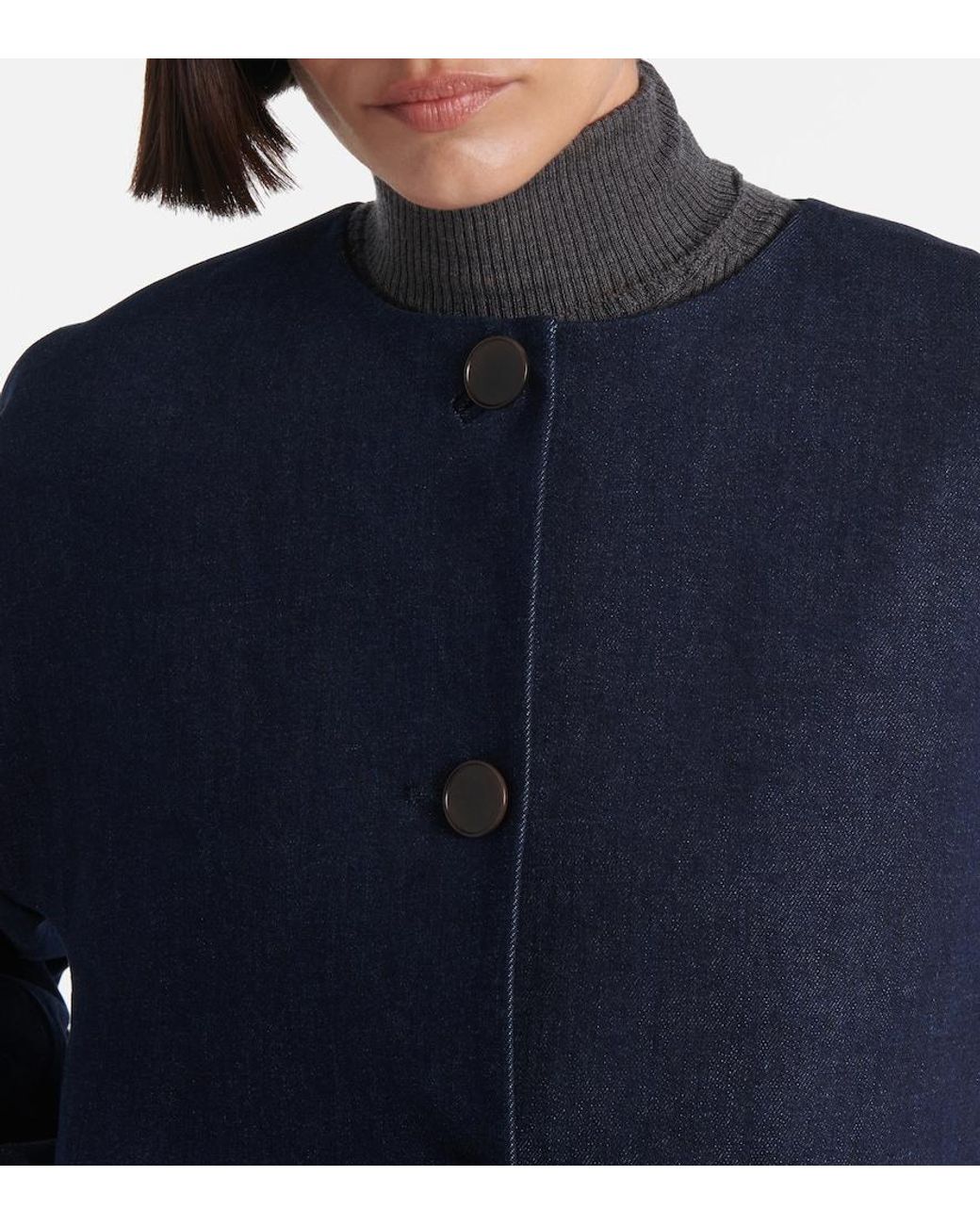 Giacca Cropped Di Jeans Dev di FFORME in Blue