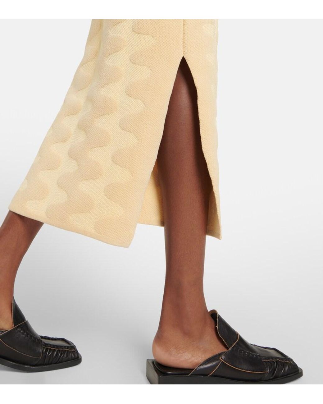 Nanushka Metallic Bria Jacquard Cotton-Blend Midi Skirt