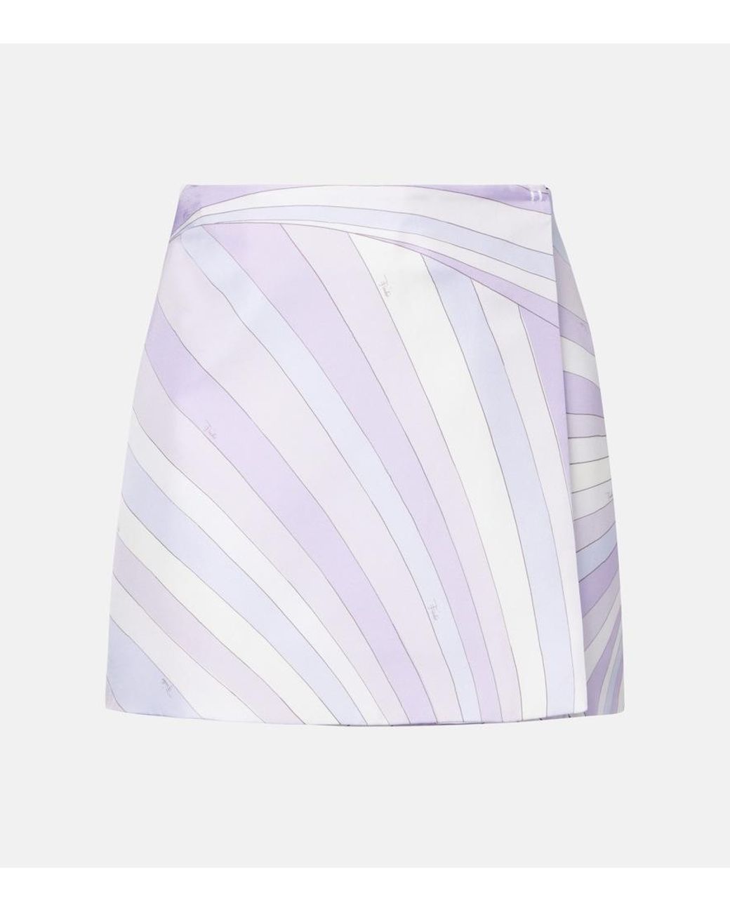 Emilio Pucci White Iride Silk Satin Wrap Skirt