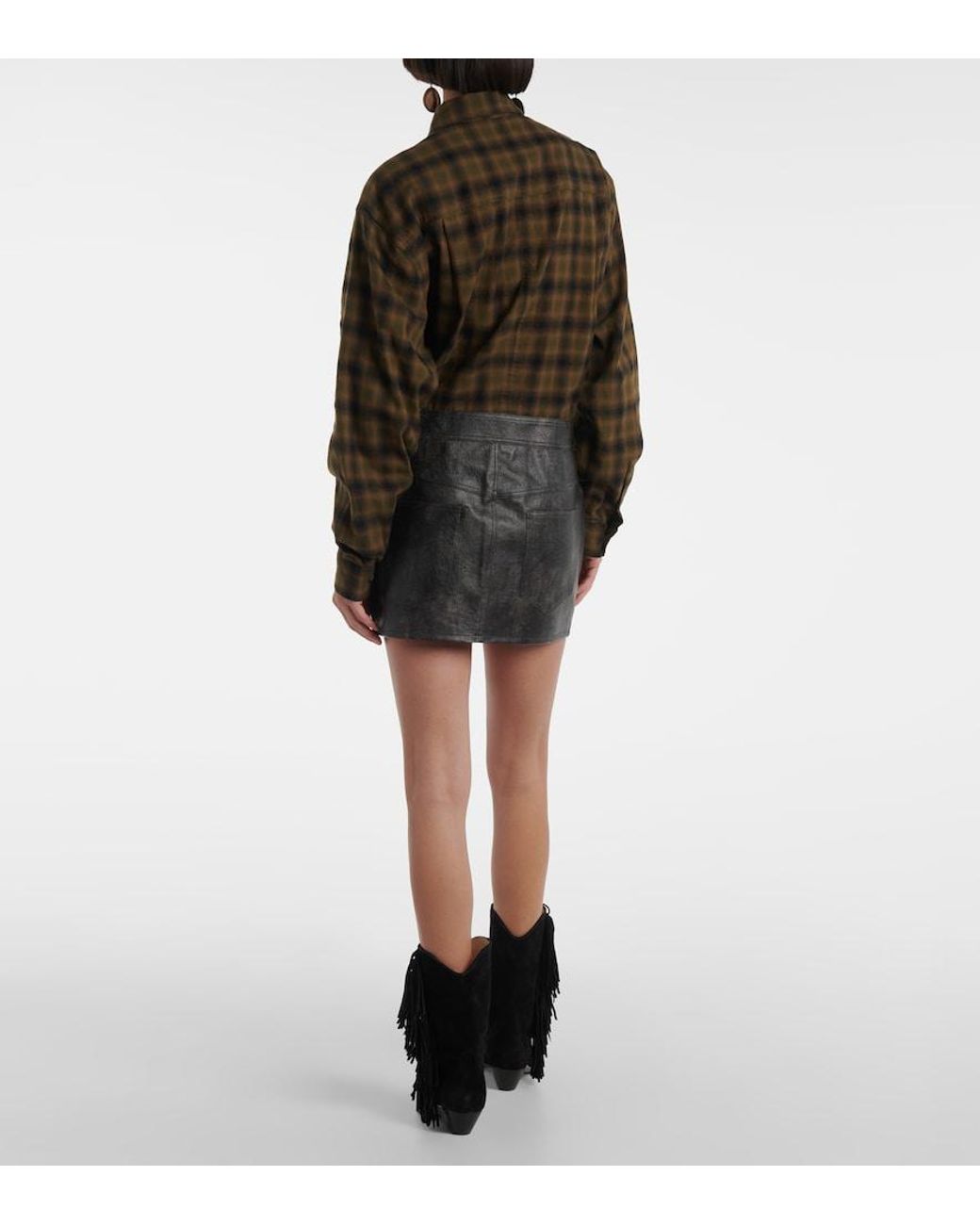 Isabel Marant Gray Claudine Faux Leather Miniskirt