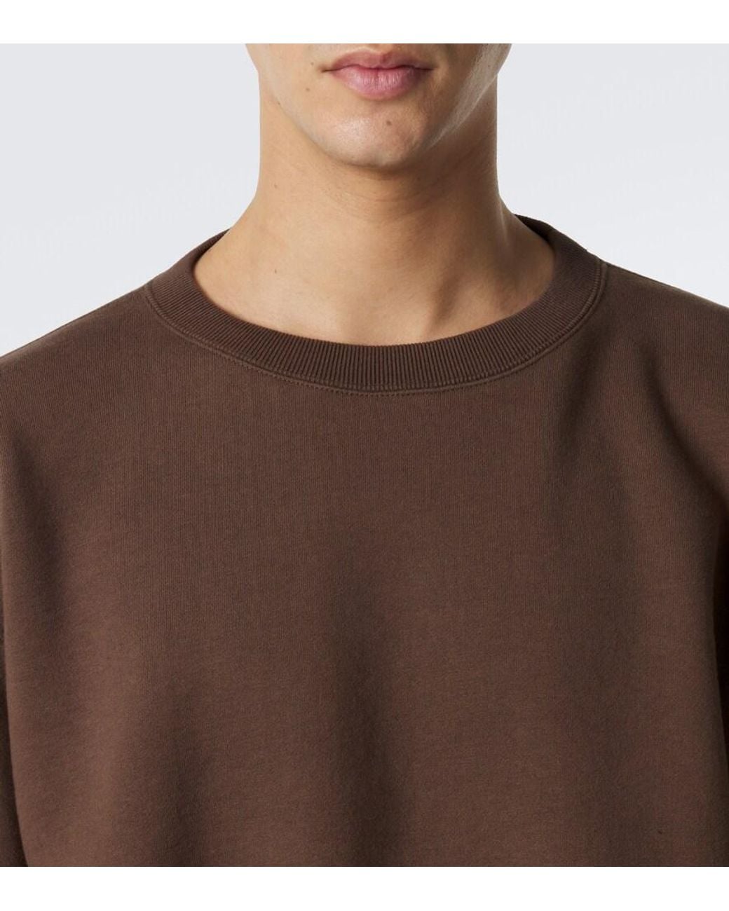Auralee Brown Cotton Sweatshirt for men