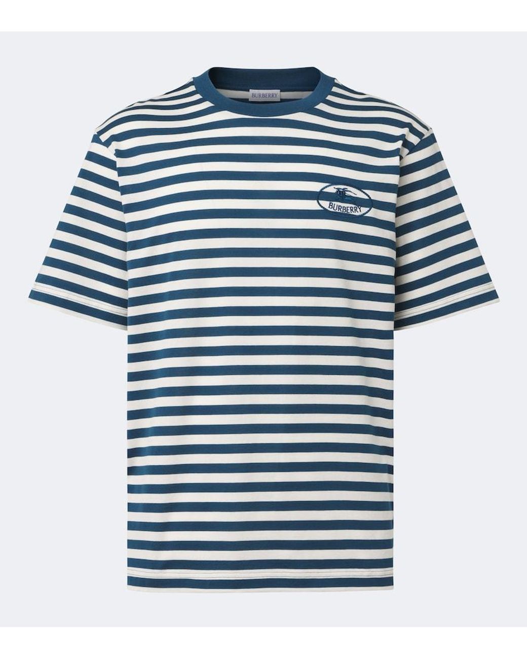 Burberry Blue Ryan Striped Cotton Jersey T-Shirt for men